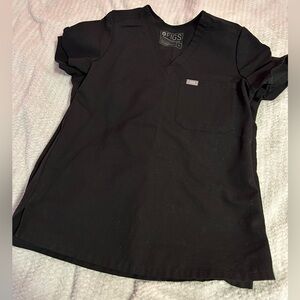 Figs black technical collection one pocket scrub top